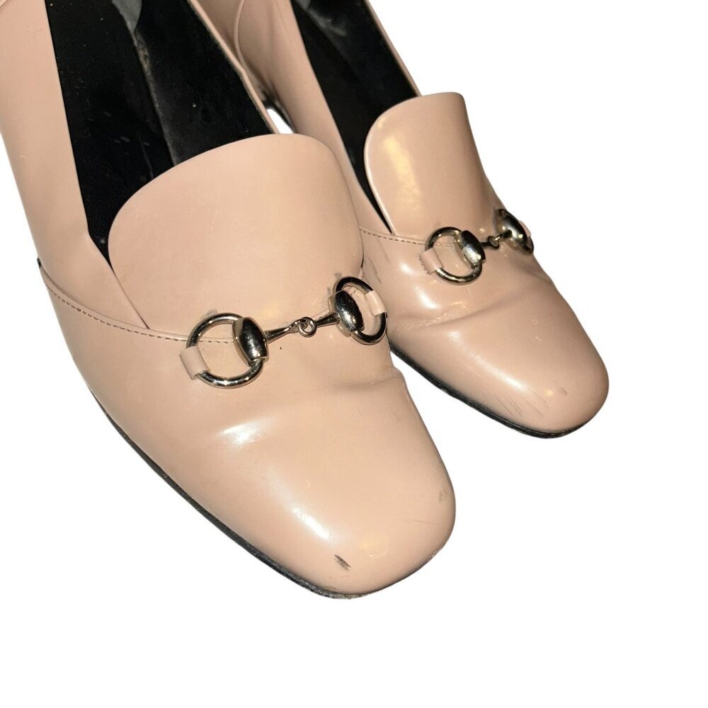 Gucci Beige Leather Loafers with Silver Accents - Picture 4 of 13